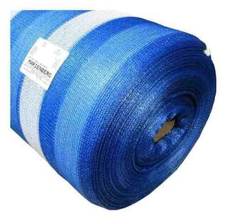 Malla Sombra Franjeada 80% de 2,1 × 100 m Azul/Blanco,hi-res