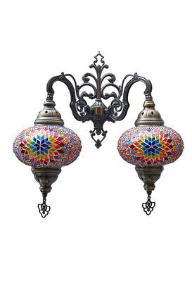 Lámpara turca de pared M doble Hariq,hi-res