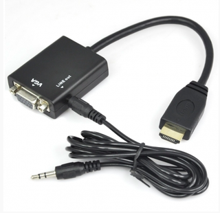 Adaptador HDMI A VGA  25CM Con sonido Alta Calidad,hi-res