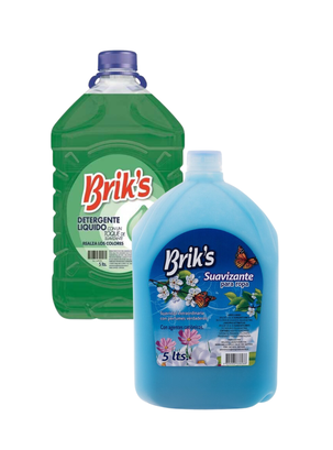 1 Detergente liquido verde + 1 suavizante celeste 5 litros,hi-res