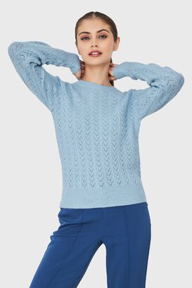 Sweater Punto Fantasía Lurex Celeste Nicopoly,hi-res
