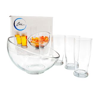 Vasos y bowl set 5 piezas vidrio cocktail,hi-res