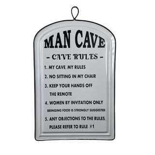 Placa Decorativa Man Cave Rules,hi-res