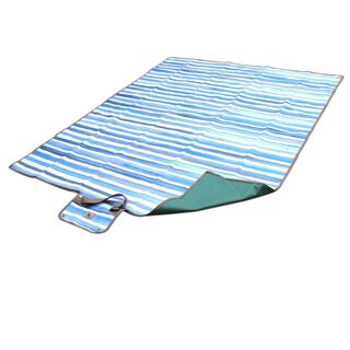 Manta de picnic anti manchas XL líneas azules Paper-Home,hi-res