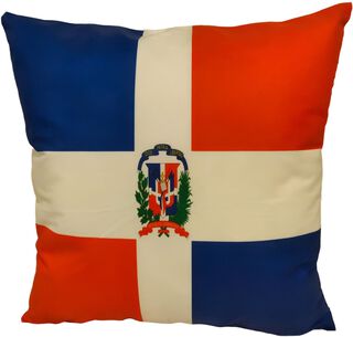 Cojín Felpa 45x45 cm Extra Suave De La Bandera de Republica Dominicana ,hi-res