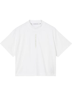 Polera Vertical Faded Logo Blanco Calvin Klein,hi-res