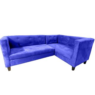 Sofa Ruan Seccional Derecho Felpa Azul,hi-res