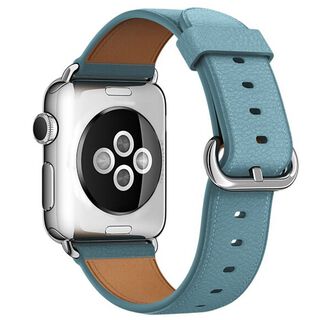 Correa Cuero Compatible Iwatch Apple Watch Azul Claro 38-40-41MM,hi-res