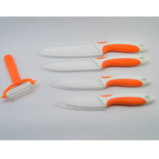 Set 5 Piezas Cuchillos Ceramica + Pelador Naranja,hi-res