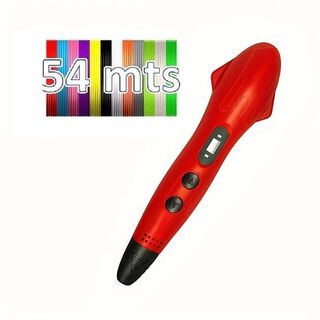 Boligrafo de impresión 3D SM-03 PLA ABS + 54mts filamentos - rojo,hi-res