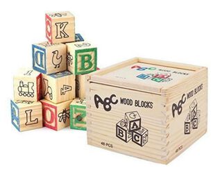 Cubo De Madera 48 Piezas Juguete Didactico Letras Y Numero,hi-res