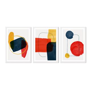 Set Triple Cuadros Abstracto Deco,hi-res