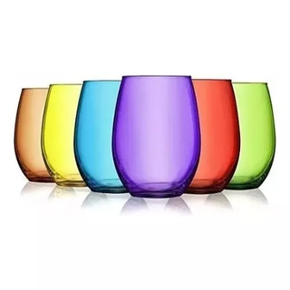 6 Vasos Vidrio Altos Mikonos Full Color 460ml,hi-res