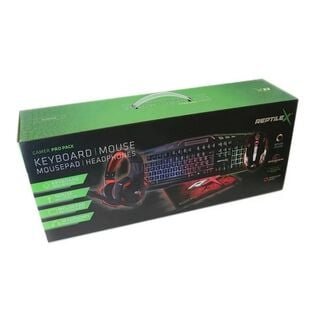 Kit Gamer Pro + Teclado + Mouse + Audifonos Mousepad 4 En 1 Negro,hi-res