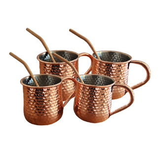 Set 4 Vasos Moscow Mule Mojito Mug Cobre + Bombillas Simplit,hi-res
