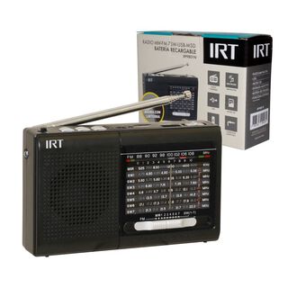 RADIO IRT 9 BANDAS RECARGABLE  AM/FM/SW/USB/MSD I005RP9B01N,hi-res