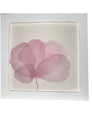 Cuadro decorativo, pintura original en acuarela, modelo flor, 20x20 cm. 034,hi-res