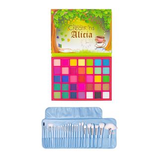 Pack Paleta De Sombra "Alicia" + Set 24 Brochas Pastel Bubble Gun de Beauty Creations,hi-res