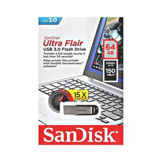 PENDRIVE SANDISK ULTRA FLAIR METÁLICO 64GB,hi-res