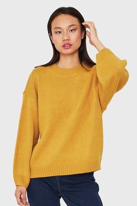 Sweater Básico Holgado Mostaza Nicopoly,hi-res
