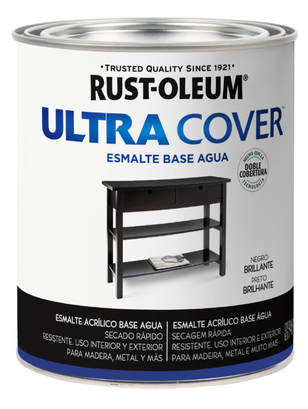 Esmalte al Agua Ultra Cover 946ml Negro Brillante Rust Oleum,hi-res