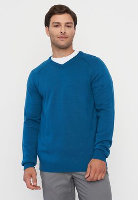 Sweater Hombre Grueso V-Neck Petrol Corona,hi-res