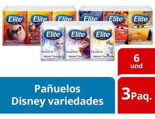 3 Paquetes Pañuelos Elite Disney 6 Paq 8 Un,hi-res