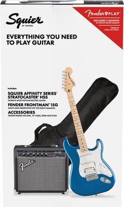 Pack Guitarra Eléctrica Squier Stratocaster HSS Affinity (Azul),hi-res