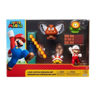 Juguete Set Super Mario Escena Castillo De Lava 6cm Nintendo,hi-res