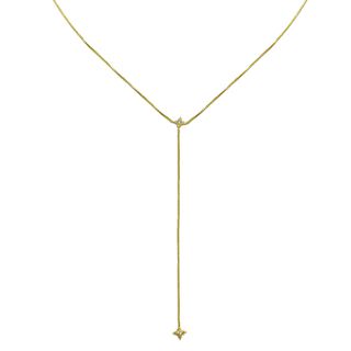 Collar Estrella Fugaz Cadena Veneciana Enchapado Oro 18K,hi-res