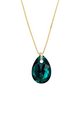 Collar Gota de Luz Gold Cristales Genuinos Emerald,hi-res