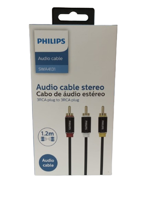 CABLE AUDIO STEREO 3RCA PLUG PHILIPS Q.N BUSINESS GROUP ,hi-res
