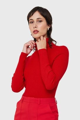 Sweater Tejido Canalé Rojo Nicopoly,hi-res