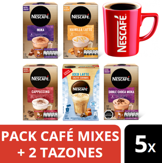 Pack Café NESCAFÉ® Mixes Variedades x5 + 2 Tazones,hi-res
