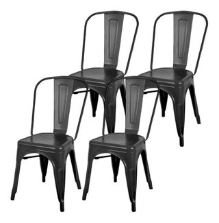 Pack 4 sillas de Metal Tolix para Comedor Bar LF5-01 - NEGRO,hi-res