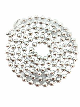Colgante Cadena Larga Esferas Pelotas Plata 925 Collar Minimalista,hi-res