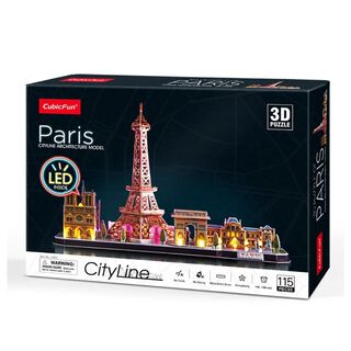 Juguete Puzzle 3D City Line Paris 115 Piezas Con Luz LED,hi-res