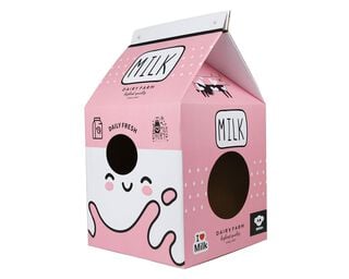 Casa mascota con rascador Milk rosado claro BRNX,hi-res