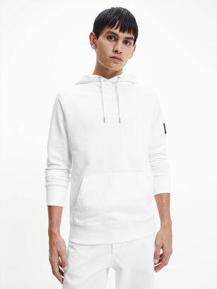 Hoodie Monogram Sleeve Blanco Calvin Klein,hi-res