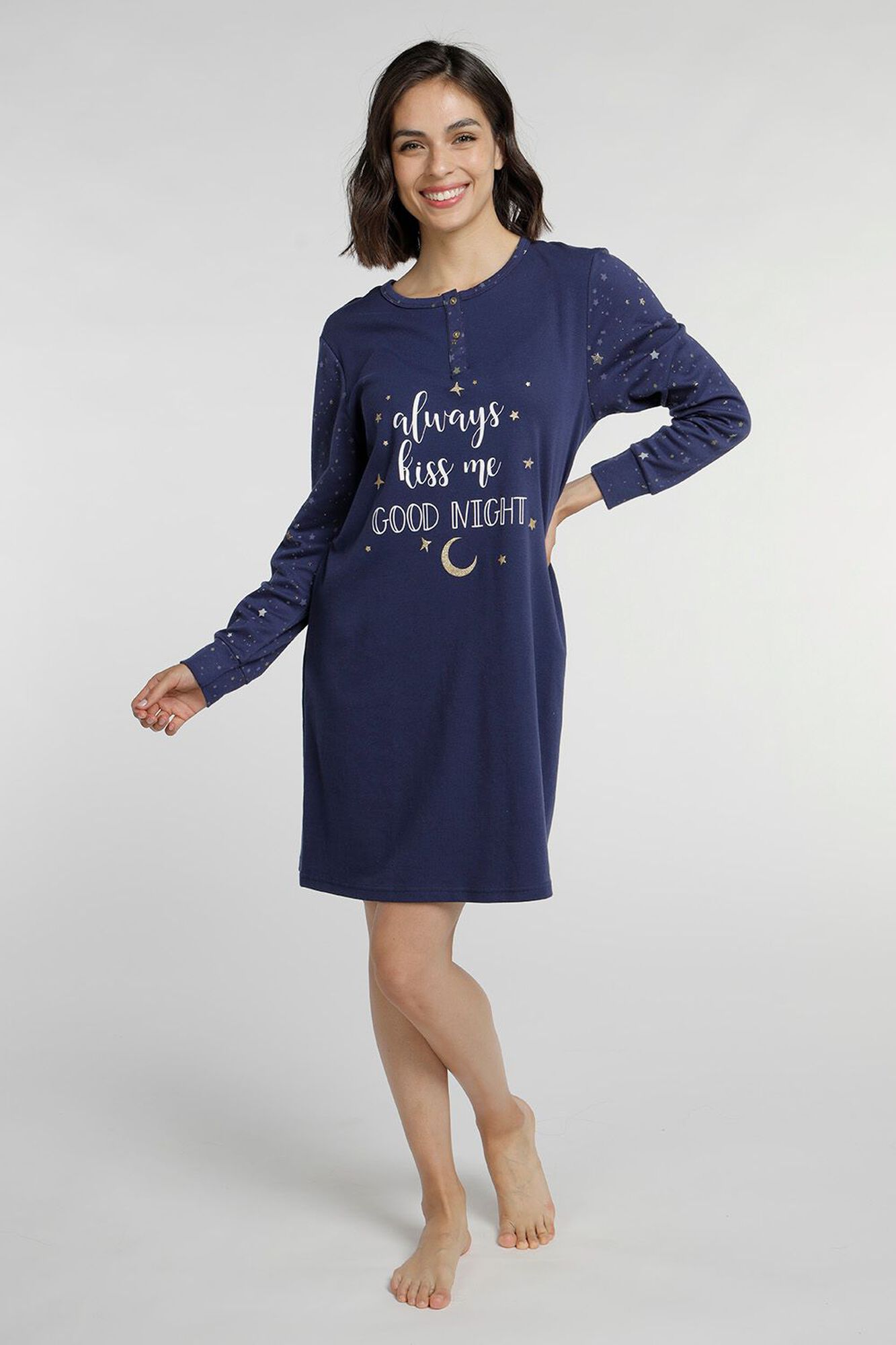 O cualquiera Probar Hamburguesa Camisa de dormir algodón Azul 61.1355M-AZU Kayser - Pijamas | Paris.cl