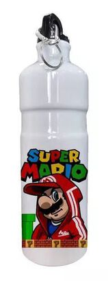 Botella De Agua Metalica Acero Inoxidable Mario Tunel,hi-res