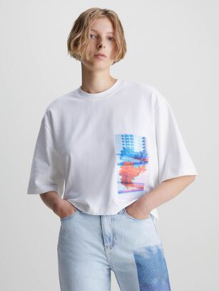 Camiseta bordada holgada Blanco Calvin Klein,hi-res