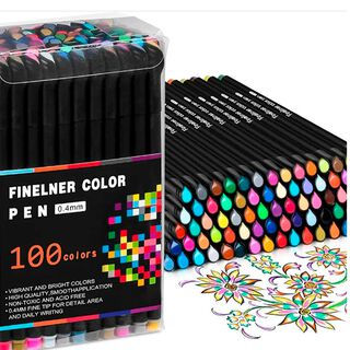 Lápices Fineliner 100 Colores Punta Fina 0,4mm Colores Pen,hi-res