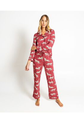 Pijama Dreamy Largo Tigres  Burdeo,hi-res