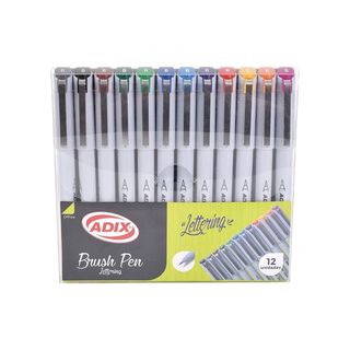 Brush Pen 12 Colores Adix,hi-res