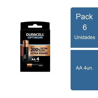 Pack 6 Pilas Alcalinas Optimum AA 4un. Duracell,hi-res