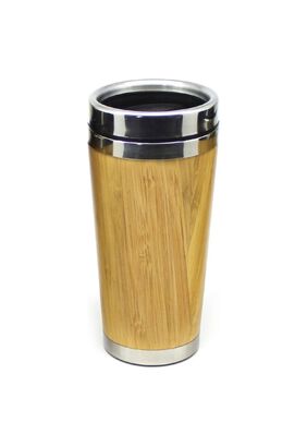 Mug Termo Bambú Acero Inoxidable 420 ML,hi-res