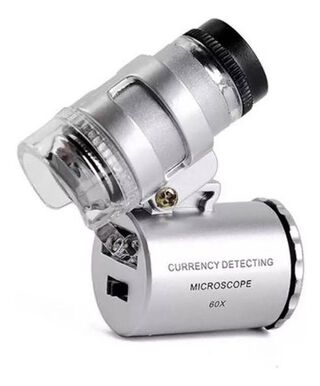 Microscopio Lupa De Bolsillo Luz Led Uv 60x Especi,hi-res