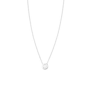 Collar de Oro Blanco 18kt Diamante Punto Luz 10pts Corte Brillante,hi-res