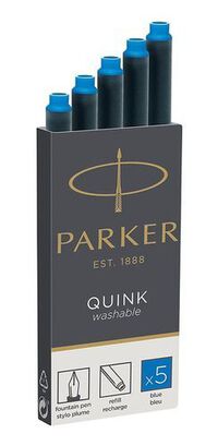Repuesto Parker Quink Para Plumas Cartuchos Tinta Azul 5 Uni,hi-res